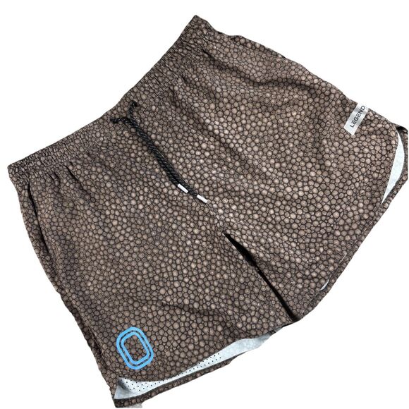 Legends Mens XL Luka Linerless 6" Inseam Athletic Geometric Brown Shorts - Picture 1 of 12